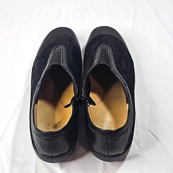 ZIERA Jump Leather/Suede Black Womens Loafers Size 38/7.5 - Picture 5 of 7